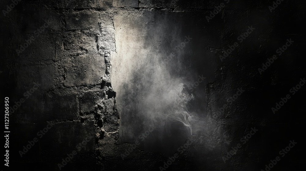 Aufkleber Dark and moody abstract background with textured wall and mysterious light effects for creative design projects