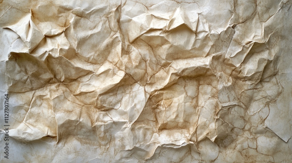 Poster crumpled aged paper background with textured surface for vintage or antique design projects