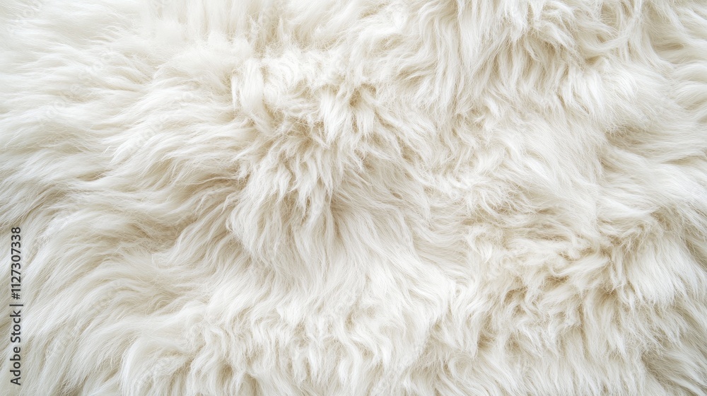 Poster soft fluffy animal fur texture on a white background for textile or design concepts in fashion and h