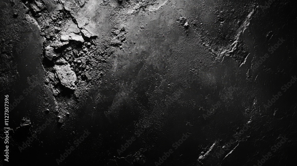 Poster textured black concrete wall with rough patches and abstract imperfections for an artistic backgroun