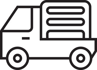 small truck icon line illustration
