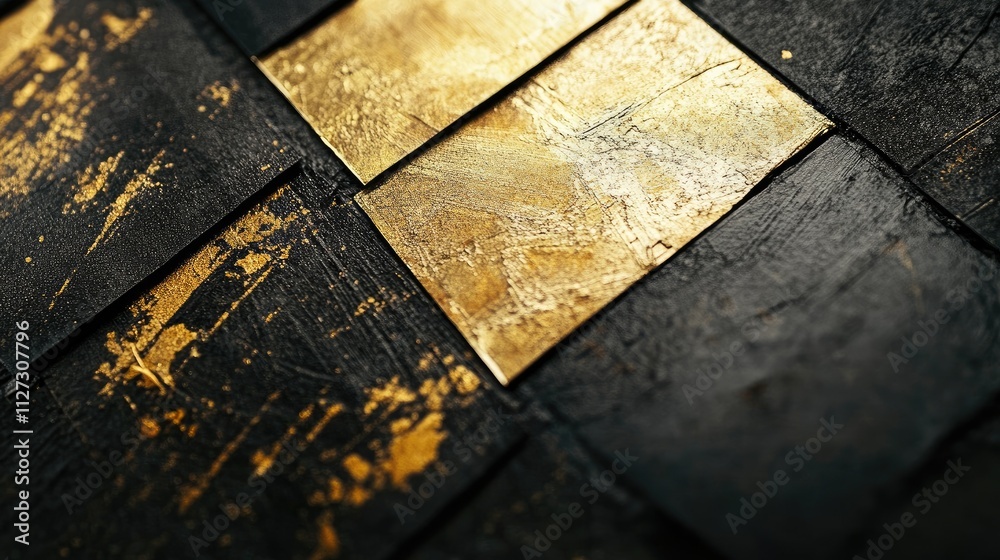Poster elegant black and gold textured background with metallic accents showcasing luxury and refinement in