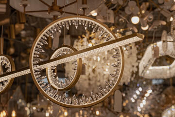 chandeliers, lamps