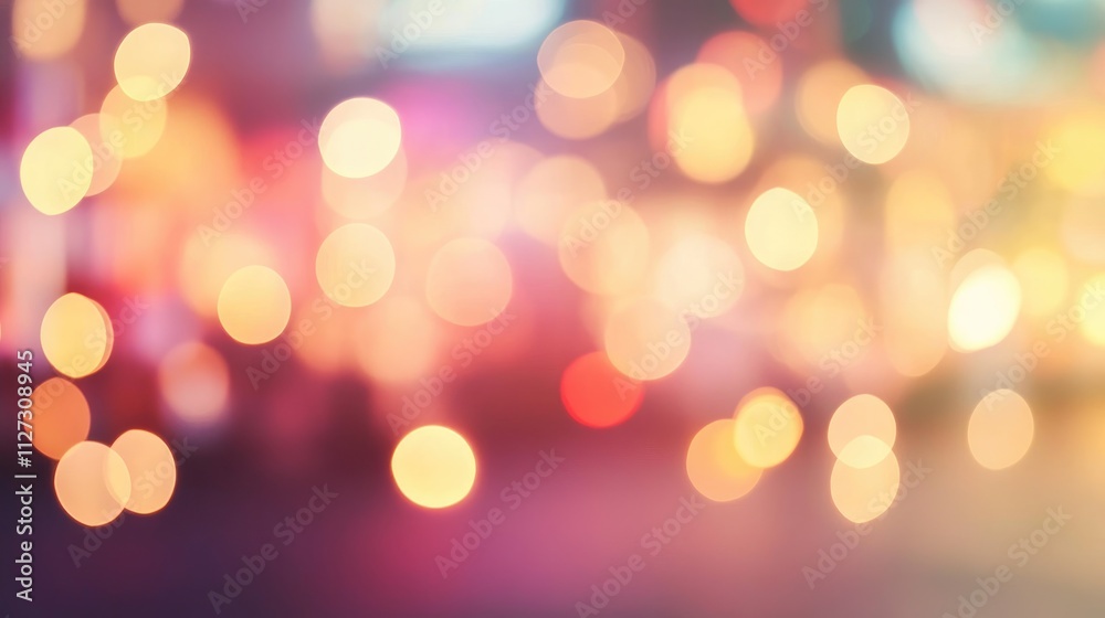 Aufkleber Blurred abstract background of a vibrant grocery store with colorful bokeh lights creating an artistic and inviting atmosphere