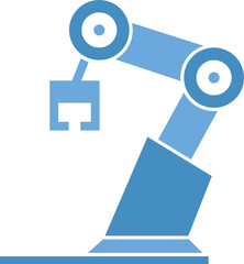 industrial robotic arm icon illustration