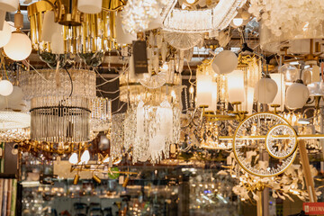 chandeliers, lamps