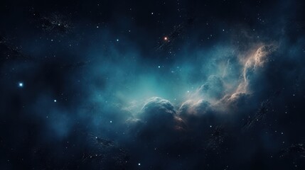 Fototapeta premium Celestial Nebula Cosmic Cloudscape Starry Night