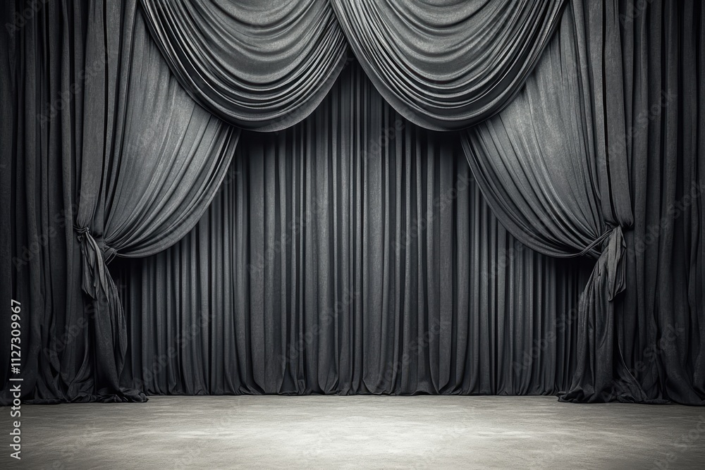 Aufkleber elegant black curtains create a dramatic atmosphere for a theatrical performance or event