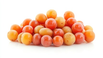 Colorful assortment of small baby potatoes with natural skin isolated on a clean white background