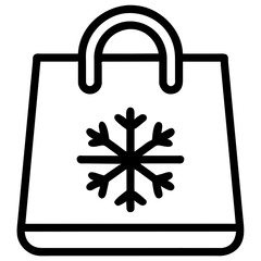 Icon of a Winter Shopping Bag