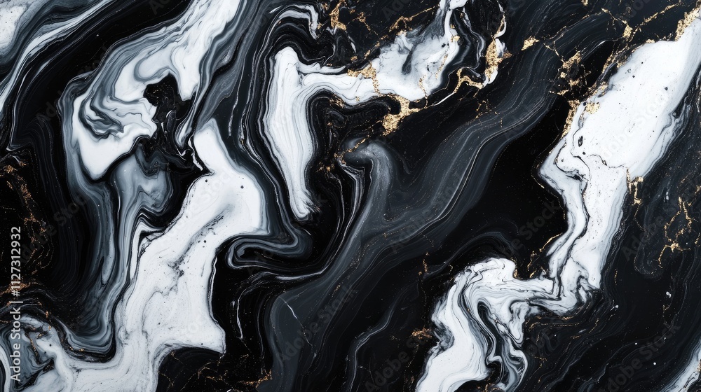 Aufkleber elegant black marble texture with natural white and gold variations for sophisticated background des