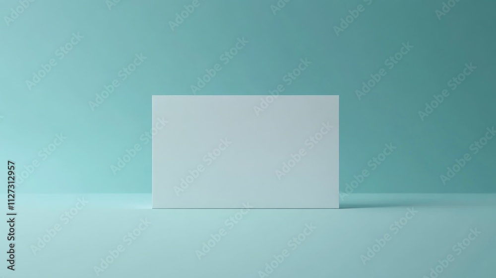 Aufkleber Minimalist blank mockup for customizable business cards on a solid color background for branding and design presentations
