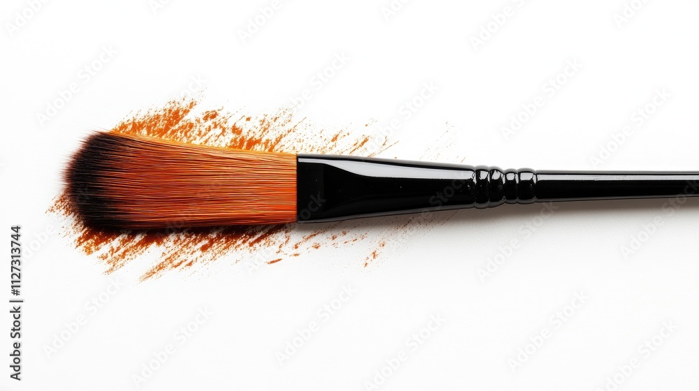 Poster artistic brush with vibrant color paint stroke on white background perfect for creative projects and