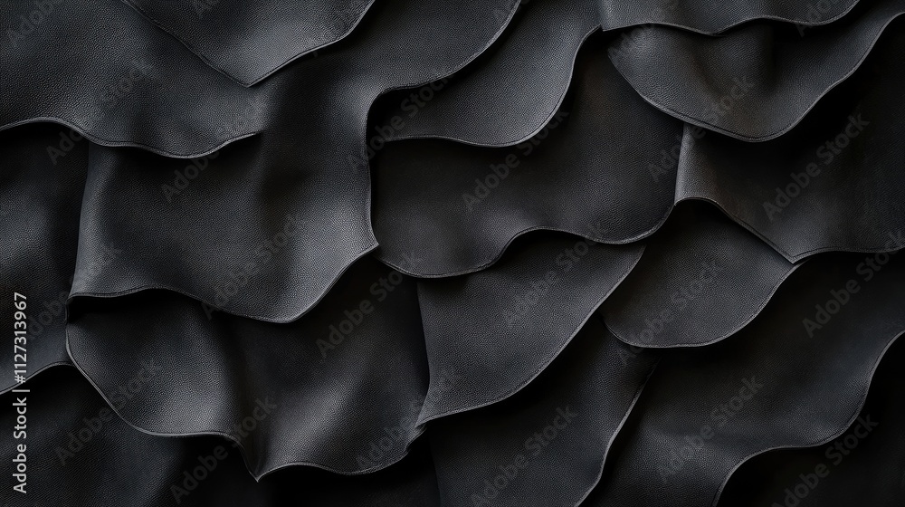 Poster black leather and suede textured background with waves showcasing elegant design and rich tones for 