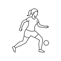 Football Player Line Art Vector Art Illustration