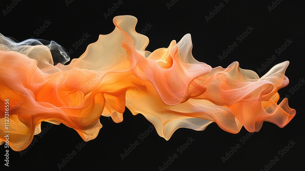 Poster vibrant swirling flames in orange and yellow hues against a deep black backdrop creating a dramatic 