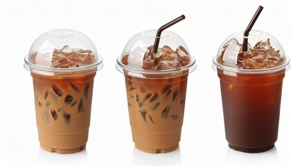 Refreshing Iced Coffee in a Plastic Takeaway Glass Perfect for Hot Days and OntheGo Enjoyment, Featuring Rich Coffee Flavor and Creamy Texture, Ideal for Coffee Lovers and Busy Lifestyles