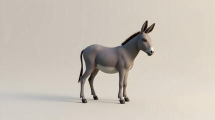 A Charming and Playful 3D Render of a Donkey with Realistic Textures and Details