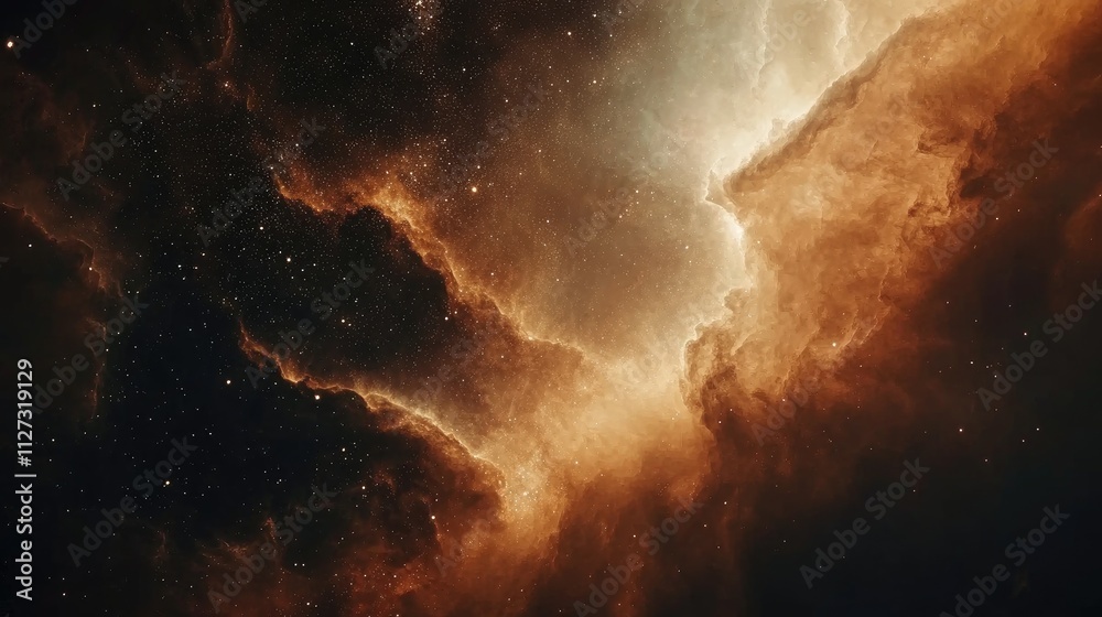 Poster astrophotography of the milky way galaxy showcasing deep space stars nebula and cosmic clouds illumi