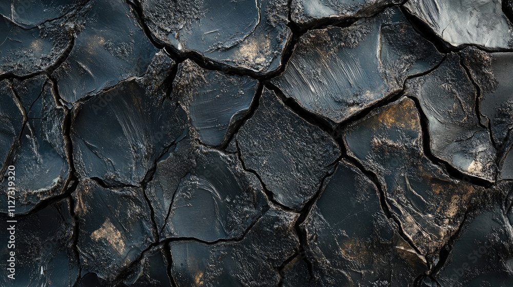 Poster abstract close up of dry cracked mud showing intricate patterns and textures for background or artis