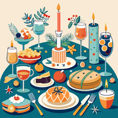 set of birthday party