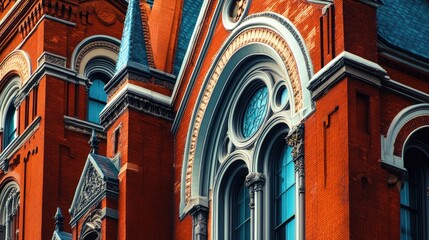 Close up of architectural details on Cincinnati Music Hall showcasing its historic renovation and significance in the community and history