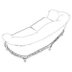 Sofa outline vector collection. Elegant line art designs for contemporary living spaces. Ideal for interior design projects.