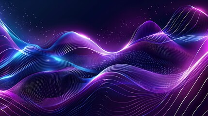 Fototapeta premium Abstract Purple and Blue Neon Wave Background