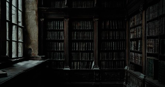 Old Library in the Dark