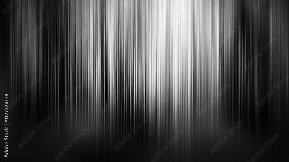 Aufkleber Abstract monochrome background with blurred vertical lines creating a serene black and white natural texture for artistic use.