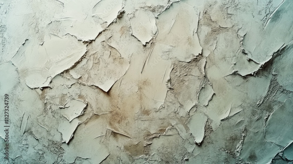 Aufkleber Textured plaster wall with multicolor putty and filler paste creating a chaotic artistic design in a stone-like pattern for interior decor
