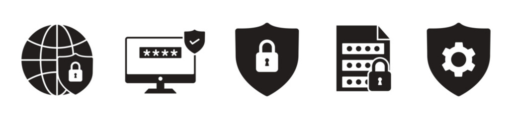 cyber security icon set. protection network symbol. data protection.  protection computer and technology. vector illustration