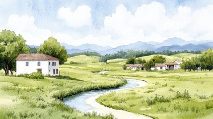 Charming small house nestled in a lush green field perfect for nature lovers and tranquil escapes