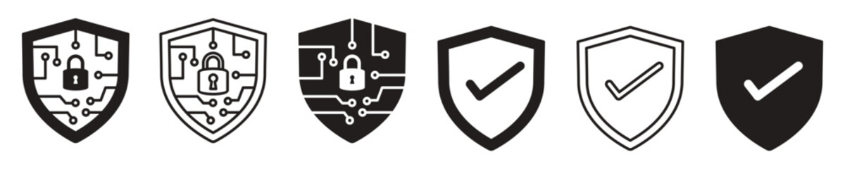 cyber security icon set. protection network symbol. data protection.  protection computer and technology. vector illustration