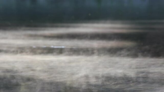 Fog and water vapor on the surface of the adda river