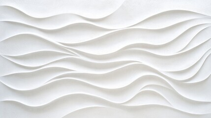 Fototapeta premium A close-up shot of a white wall with wavy lines, suitable for use in minimalist interior design or as a subtle background texture