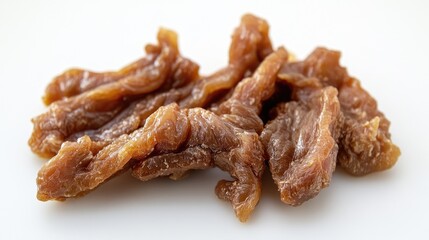 Grill ready cleaned and blanched beef tendon pieces on a white backdrop for culinary and food presentation use