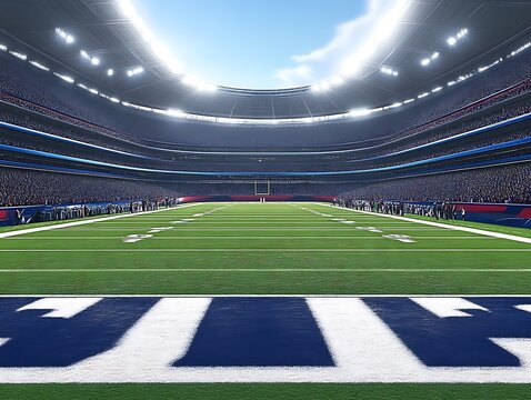 American Football Stadium Filled With Excited Fans