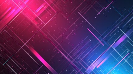 Obraz premium Abstract Geometric Design with Pink and Blue Lines
