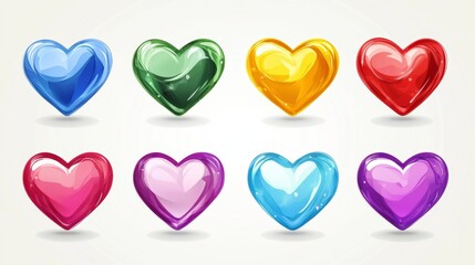 Collection of Love Heart Symbol Icons.Vector Illustration EPS 10