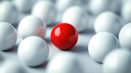 Differentiation strategy in business highlighting unique products through contrasting colors emphasizing competitive advantages and brand identity