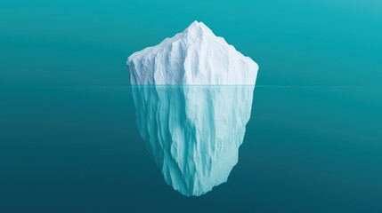 Large iceberg floating in ocean depicting hidden danger and climate change