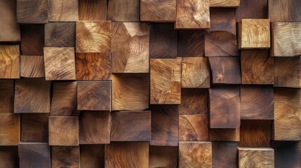 Fototapeta premium Natural Wooden Block Pattern Textured Background for Crafting and Home Decor Applications