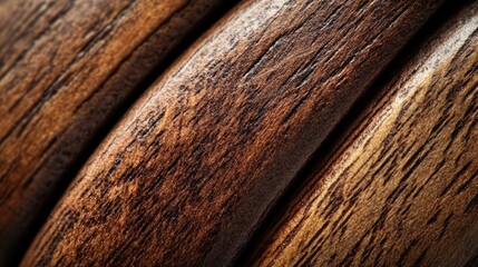 Detailed close-up of polished wood texture showcasing rich grains and warm hues ideal for design and interior projects