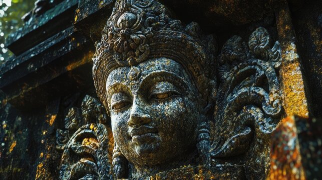 Ancient stone sculpture with intricate details found at Karuvara waterfalls in Attappadi Palakkad showcasing cultural heritage and artistry.