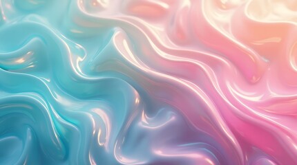 Abstract Pastel Swirls: Dreamy Iridescent Texture Background in Blue and Pink Hues