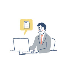 パソコン作業をするビジネスパーソン　男性