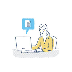 パソコン作業をするビジネスパーソン　女性