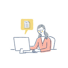 パソコン作業をするビジネスパーソン　女性