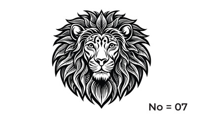 Shilhouettee of lion head or lion